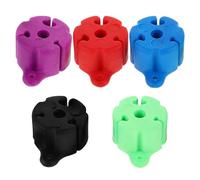OUNONA 5 Bolas Fijas de Silicona para Cañas de Pescar, Accesorios Portátiles Antideslizantes, Sujetadores de Caña Multicolor (Rojo, Negro, Morado, Verde, Azul) para Pesca en Barco