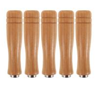 OUNONA 5 mangos ergonómicos de madera para limas, mangos de madera lisa para destornilladores con collares metálicos, empuñadura para herramientas de limado para limas de fresado, escofinas de,