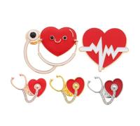 OUNONA 5 piezas Broche de Estetoscopio de Aleación de Zinc para Enfermeros y Médicos Accesorios Decorativos Personalizados Forma de para Estudiantes de Enfermería y Profesionales