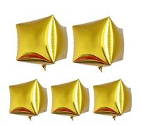 OUNONA 5 Piezas Globo de Película de Aluminio Cuadrado Dorado de 24 Pulgadas Reutilizable para Decoración de Cumpleaños y Fiestas Infantiles