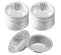 OUNONA 500 Piezas Mini Moldes Redondos de Aluminio para Tartaletas Unidades Desechables para Repostería Perfectos para Tartas de Huevo Pasteles y Eventos Familiares