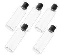 OUNONA 5piezas Contenedores de Líquidos para Viajes Botellas Rellenables Transparentes para Artículos de Tocador con Tapas de Disco para Loción Champú y Uso Portátil Viajes