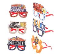 OUNONA 6 Pares Gafas de Fiesta Happy Passover Seis Pack para Celebraciones Accesorios de Fotomatón