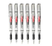 OUNONA 6 Piezas Pluma Estilográfica de Caligrafía Ligera y Portátil Diseño Transparente Único, Punta de 0.7mm a 2.9mm, Adecuado para Estudiantes y Escritorio Escolar