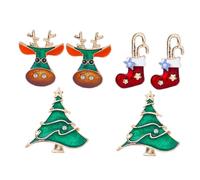 OUNONA 6piezas Broche de Calcetín Navideño de Reno Broches de Navidad para Decoración