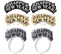 OUNONA 6piezas Diadema Negra y Dorada Para Fiestas De Año Tocados De Accesorios Para Celebrar La Nochevieja