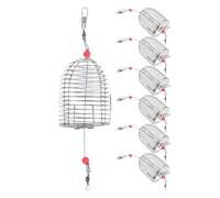 OUNONA 7 Mini cestas de Cebo con Jaula, Resistentes y de Alambre, para | Trampa para cebo de pesca de carpas, jaula de acero inoxidable, soporte para cesta de alimentación, trampa para señuelos de