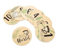 OUNONA 7 Piezas Discos Marcadores Hitos Mensuales de Madera Redondos para Decoración Colegio y Tarjetas de Crecimiento de Ñiño Diseño Delicado y Funcional para Fotografía