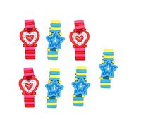 OUNONA 7 Piezas Reloj De Madera para Juguete Educativo De Relojes De Juguete Falsos para Pulseras Elásticas y