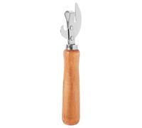 OUNONA Abrebotellas con mango de madera: abrelatas con mango de madera, sacacorchos de acero inoxidable, abridor de botellas de cerveza con corte lateral para uso en cocina, bar y exteriores.
