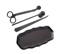 OUNONA Accesorios para Velas Cortador de Mechas Apagavelas Dipper y Bandeja de Inoxidable para Uso Casa Fiestas y Bodas
