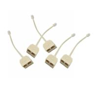 OUNONA Adaptador Divisor de Enchufe Telefónico Rj11 de Plástico Beige, 5 Piezas Función de Comunicación Múltiple y Timbre Simultáneo para Uso en Oficina o Hogar