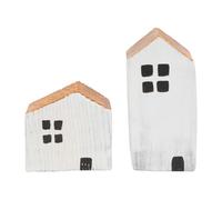OUNONA Adorno de Escritorio para Casa 2 Piezas de Casas de Madera en Color Claro, Decoración Creativa y Simple para Habitación Infantil Acabado Fino y Efecto Visual Maravilloso