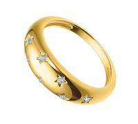 OUNONA Anillo Dorado para Mujer con Circonita, Diseño Creativo y Chic en Cobre, Superficie Lisa y Adorno Elegante para Días de Baile