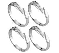 OUNONA Anillos de Ajustables Abiertos 4 Piezas Diseño Ángel y Demonio Anillos de Promesa para Hombres y Mujeres Joyería a Juego Obsequio San Valentín Cumpleaños