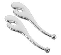 OUNONA Aplicador de Crema para Ojos 2 Unidades Varillas de Masaje Facial de Metal Plateado 9,5x2,5x0,5 Cm Herramienta para Contorno Ojos y Cuidado Piel Portátil para Uso Diario y Viajes
