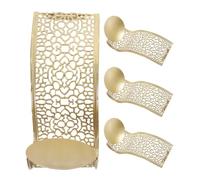 OUNONA Aplique de Pared Calado para Velas de Pilar 4 Piezas Decoración Hogar Colgante Metálico Diseño Hueco para Sala Comedor y Ambiente Elegante