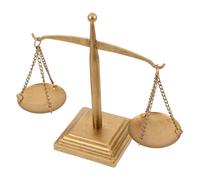 OUNONA Balanza Decorativa de Hierro Vintage para Oficina, Escultura de Metal Dorada de Estilo Clásico, Adorno de Escritorio Elegante para Abogados y Decoración de Despacho Profesional