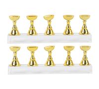 OUNONA Bases Magnéticas para Práctica de Uñas Postizas Soporte Acrílico y Barra de Exhibición, Juego 2 Sets Diseño Tablero, Ideales y Principiantes en Salón de Uñas