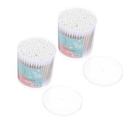 OUNONA Bastoncillos de Algodón para Bebés 400 Piezas con Punta de Doble Hisopos de Algodón con de Madera para Personal y Maquillaje