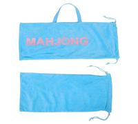 OUNONA Bolsa de Almacenamiento de Terciopelo para fichas de Mahjong, para | Organizador de accesorios de mahjong con soportes para fichas y empujadores, bolsa de terciopelo para proteger los