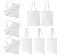 OUNONA Bolsa de Lona Clara para Sublimación, 8 Unidades, Gran Capacidad | Plegable, Ecológica, Apta Libros y Verduras, Cocina, para Compras, Práctica, Ligera, Diaria, Fácil de Guardar