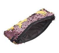 OUNONA Bolsa de Maquillaje de Lentejuelas Doradas y Rosa Neceser Portátil de Poliéster con Gran Capacidad Organizador Multiusos para Cosméticos Accesorios y Viaje para Mujer