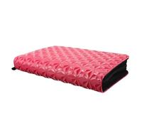 OUNONA Bolsa para Tijeras de Peluquería Diseño Acolchado de Rombos Estuche Organizador Que Previene Accidentes de Cuero PU Rosa para Salón y Barbería