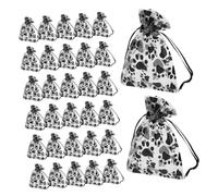 OUNONA Bolsas De Organza Cordón Ajustable 50 Piezas Estampado Huellas De Pata, Multifuncionales Para Embalaje De Joyas y Regalos, Material Organza Suave, Para Fiestas y Viajes, Obsequio Mascotas