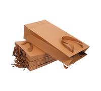 OUNONA Bolsas y Protección de Papel Kraft Marrón 24 para Vino Tinto Doble Compartimento, Alta Resistencia para Botellas de Bebidas y Vino