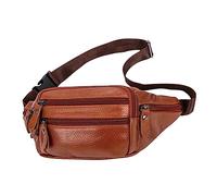 OUNONA Bolso Bandolera para Hombre Mochila Hombro Cuero Real Ajustable Casual para Resistente al Múltiples