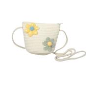 OUNONA Bolso Cruzado Trenzado para Niñas con Flores Brillantes Bolso de Hombro para Playa y Vacaciones Cartera Infantil Ligera y Práctica para Diseño Cómodo y Espacioso