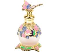 OUNONA Botella de Perfume Vacía de Vidrio 15ml, Frasco Recargable para Aceites Esenciales y Lociones, Color Violeta Diseño de Ala, Frasco Decorativo Portátil para Aromaterapia y Hogar