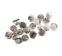 OUNONA Botones de Ropa Decorativos 20 Piezas, Broches Anti Vaciado sin Clavos, Botones de Faldón de Seguridad Cuadrados en Tonos Claros y Multicolor, Accesorios para Chal, Suéter