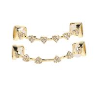 OUNONA Brackets De Gemas De Moda Parrillas Doradas Para Hombres Parrillas De Hip Hop Estilo Punk Accesorio Bucal Chapado Para Disfraces De Rapero y Fiestas De Disfraz