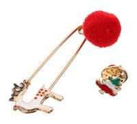 OUNONA Broche de Alce Navideño, Broche Decorativo Navideño de Aleación, Diseño Lindo Cuernos de Reno de Hielo, Fácil de Poner y Quitar, Reutilizable, para Navidad