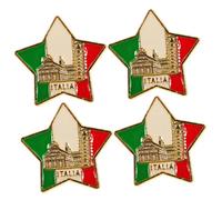 OUNONA Broches Creativos Para Mujer Diseño De Edificios y Bandera, Accesorios De Moda Metal, 4 Piezas, Decoración Para Ropa Casual, Pequeño y Ligero