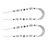 OUNONA Cadena Cabeza Vintage 2 Piezas Cristales Negros y Diseño de Luna, Delicada Diadema para Bodas, Tocado Femenino para Mujer y Niña, Accesorios para Fiestas y Peinados Elegantes