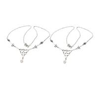 OUNONA Cadena la Cabeza 2 Piezas Cadena Colgante Frente Diadema para Bodas Mujeres y Niñas Tocado para Fiesta y Evento Elegante