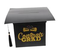 OUNONA Caja Cuadro de mensaje de graduación índice gorra de graduación diadema gorra de tapa visa deseando recepción a él dinero suministro de fiestas Graduation Papel Black