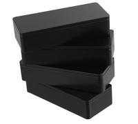 OUNONA Caja De 4 Latas Portátiles Negras Contenedor De Hojalata Rectangular Para Almacenamiento De Hojas De Té Contenedor Pequeño Vacío De Hojalata