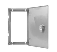 OUNONA Caja de Conexiones Eléctrica de Acero Inoxidable con Cerradura y Ventana Transparente Protección Antirrobo para Enchufes Exteriores para Garajes y Espacios Públicos