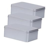 OUNONA Caja de Hojalata Grande con Tapa, 3 Unidades, Caja de Almacenamiento para Dulces y Tarjetas, Resistente y Multiusos para Regalos y Organización en Eventos