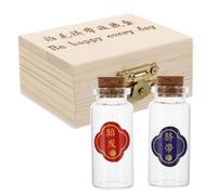 OUNONA Caja Gran Capacidad para Cordón Umbilical y Cabello Fetal de Madera y Vidrio Beige para Conservar Recuerdos de Bebés y Tesoros de Recién Nacidos