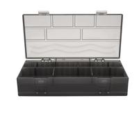 OUNONA Caja Organizadora en Plástico Negro y Diseño Doble Cara Compartimentos Divididos y Almacenamiento de Tijeras para Peluquería para Uso Profesional