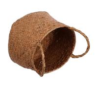 OUNONA Caja Organizadora Tejida Estilo Japonés Pequeña Cesta Decorativa de Mimbre para Almacenamiento Multifuncional Organizador de Cosméticos y Cestas para Estantes Natural para Hogar