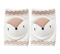 OUNONA Calcetines para Gatear Ñiño Rodilleras Elásticas y Transpirables, 1 Par de Protectores Suaves de Algodón Peinado, Diseño Malla Aireada, Color Café Claro, Ideales para Bebés