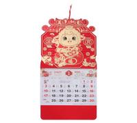 OUNONA Calendario de pared del Año de la Cabra - Calendario colgante del Año Nuevo Lunar Chino 2027 - Planificador de pared vintage del zodíaco de la Cabra según el Feng Shui para regalo del