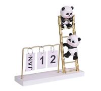 OUNONA Calendario de Sobremesa Perpetuo Flip con Diseño Creativo de Panda Calendario Reutilizable para Escritorio Decoración Elegante para Oficina y Hogar