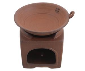 OUNONA Calentador de Tetera de Barro Rústico de Cerámica Tosca Base Cuadrada para Té Quemador de Cera Juego de 3 Piezas para Uso en Hogar Oficina y Salón de Té Accesorio para Mantener